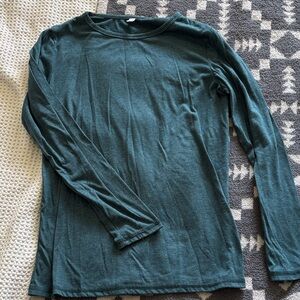 Women’s Long Sleeve Crewneck Tee - Dark Teal